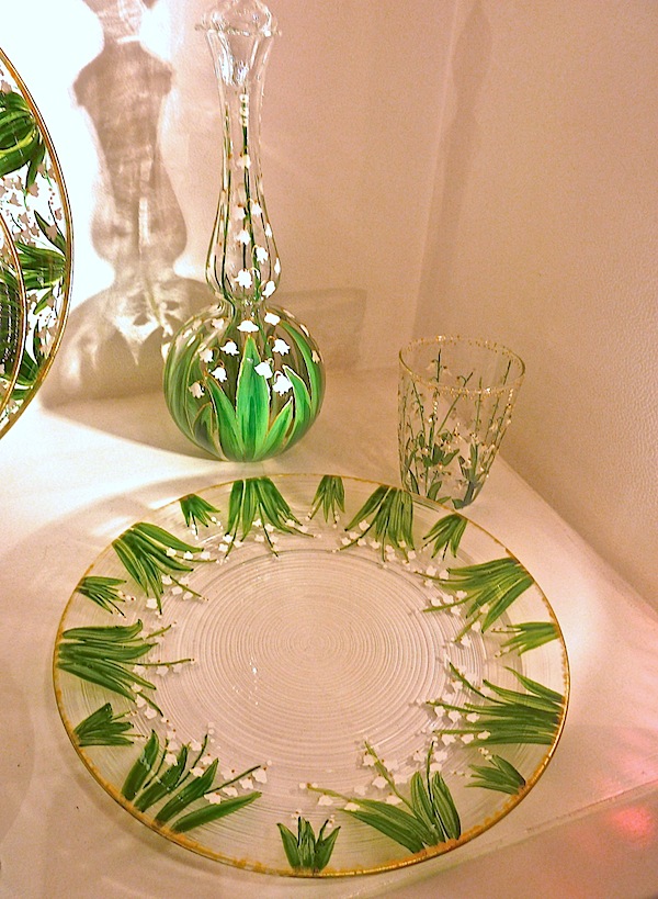 Lily of the valley glassware at Dior Home Shop Dior Home
