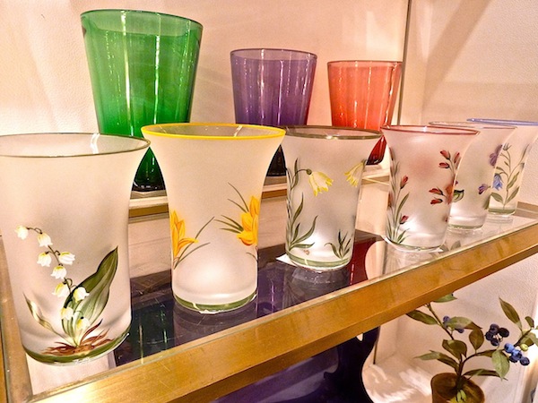 hand painted glasses at the Dior Home Shop Dior Home