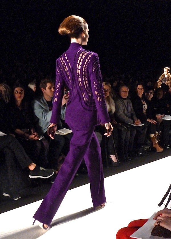 Violet crepe suit at Chado Ralph Rucci fall 2013 Ralph Rucci