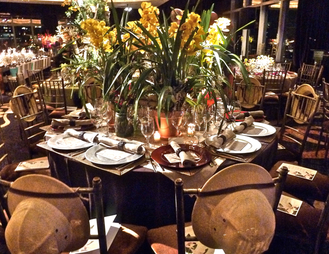 Roric Tobin for Geoffrey Bradfield Inc. table at The New York Botanical Garden Orchid Dinner New York Botanical Garden