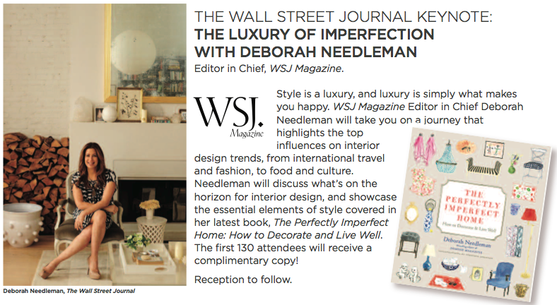 WSJ Magazine editor in chief Deborah Needleman speaking at the D&D Spring Market