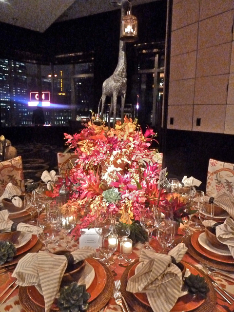 Stephen Elrod's (wtih Brunschwig) table for the New York Botanical Garden Orchid Dinner New York Botanical Garden