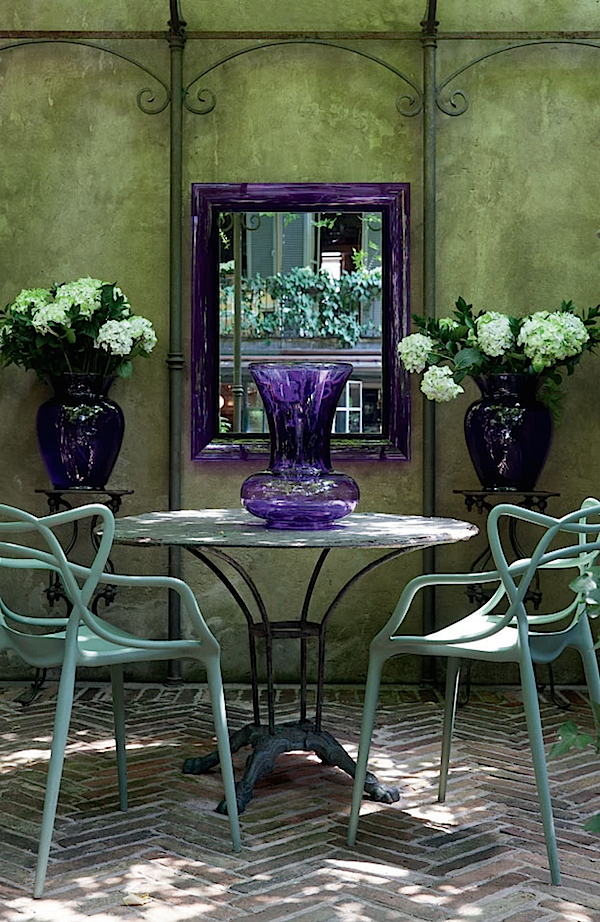 Studio Peregalli Milan townhouse garden, photo by Giorgio Possenti for Casa Vogue
