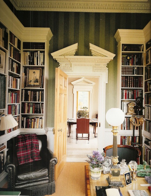 Study at Henbury Hall, Cheshire by David Mlinaric Henbury Hall in Cheshire, England with interior design by David Mlinaric