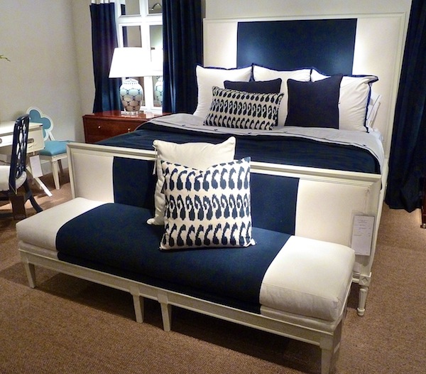 Blue and white by Suzanne Kassler at Hickory Chair at High Point fall 2012 market