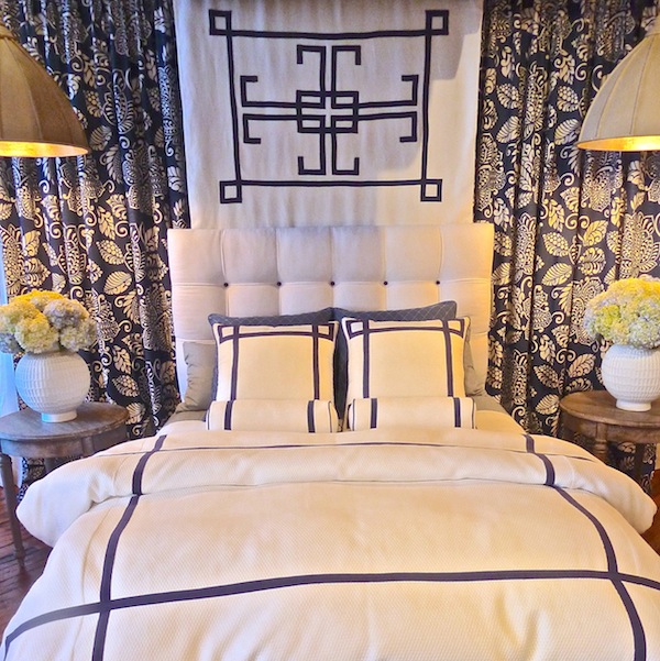Thibaut navy and white custom bedding blue and white custom bedding from Thibaut at High Point