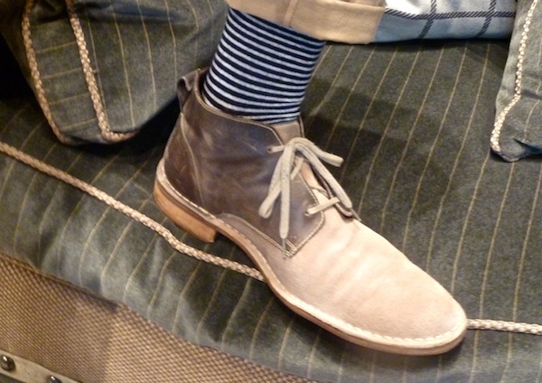 Thom Filicia socks Blue and white socks on designer Thom Filicia seen at High Point market