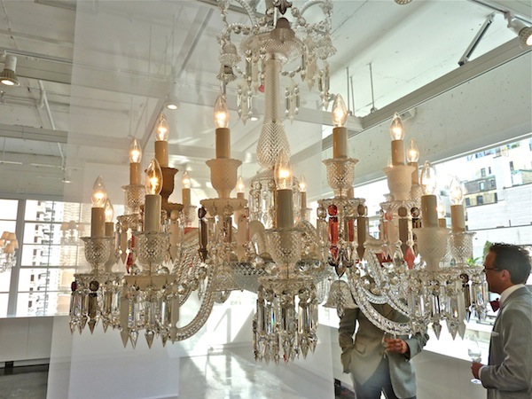 Unfocused Zenith Chandelier by Philip Starck Baccarat showroom at the D&D building