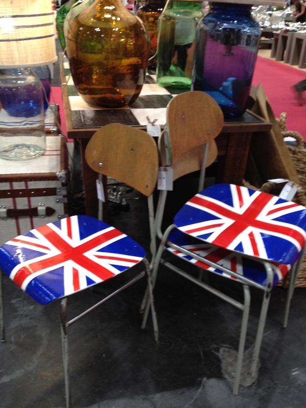 Union Jack school chairs at Europe 2 You New York Gift Fair