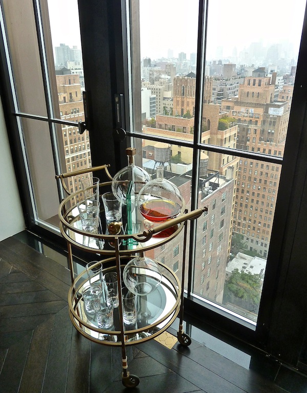 arteriors bar cart in Alessandra Branca's Designer Visions apartment designer visions
