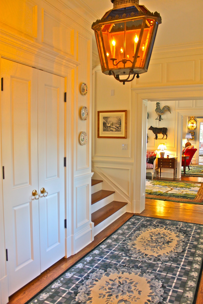 Front entry hall lantern in Diamond Baratta designed house