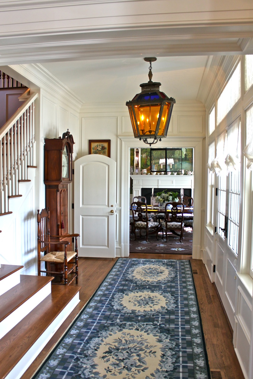 Front hall toward dining room in Diamond Baratta designed house