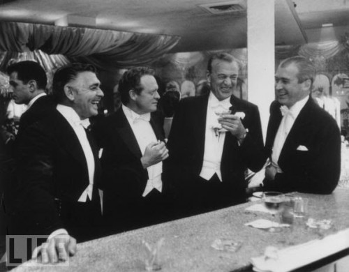 Classic leading men drinking champagne