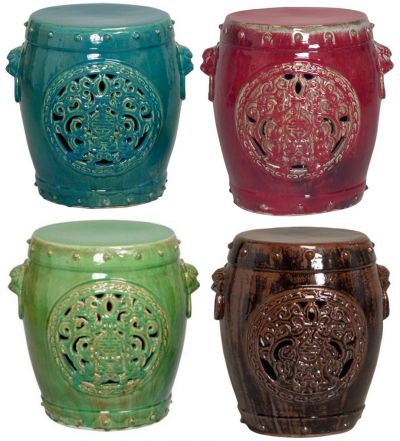 Medallion Chinese garden dragon stools chinese new year