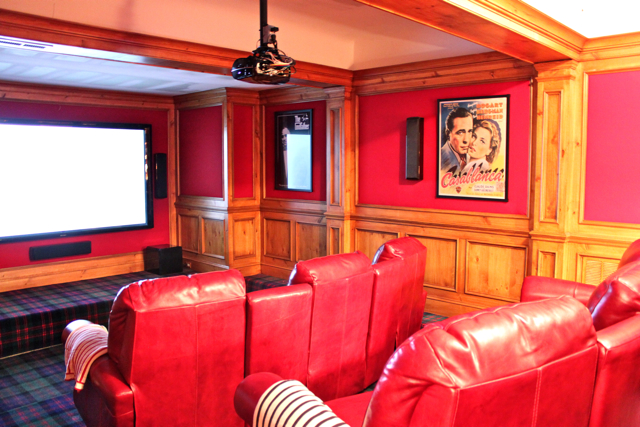 Home theater in Diamond Baratta designed Connecticut house