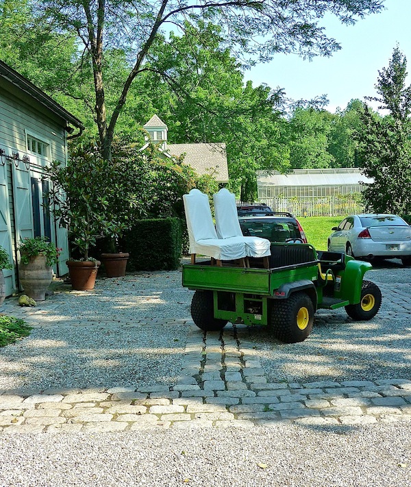 moving chairs at Bunny Williams Bunny Williams