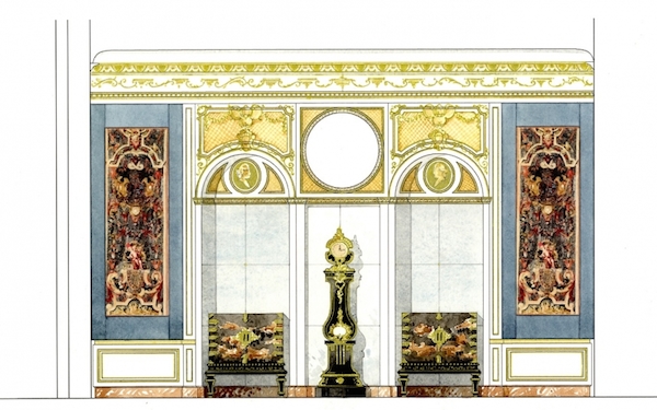 Jacques Garcia sketch for 18th century at the Louvre renovation