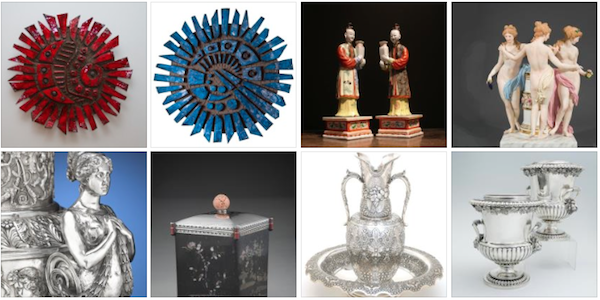 silver, objets etc at the Armory antique show Avenue Antiques