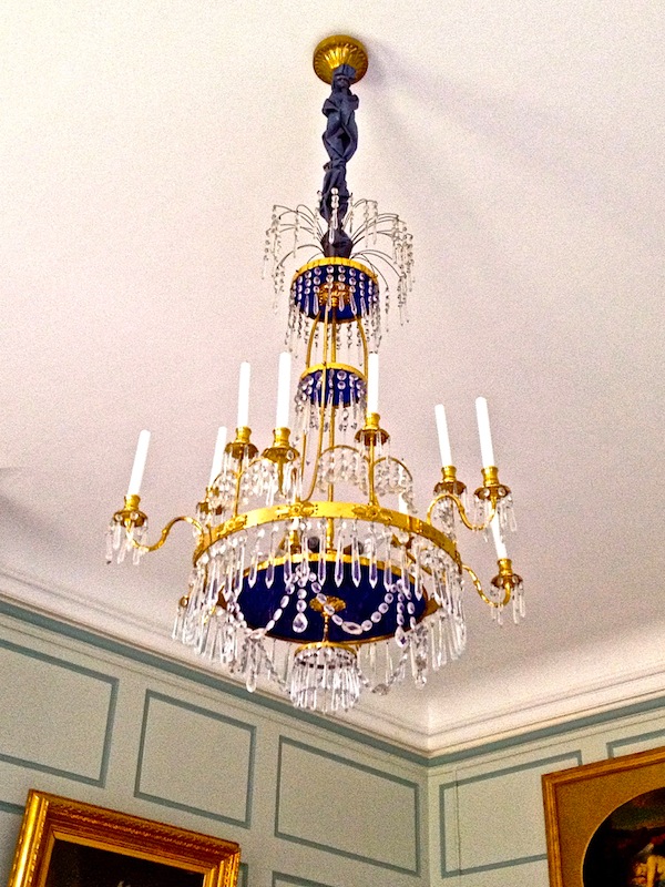 Chandelier at Timothy Corrigan's chateau timothy corrigan swedish chandelier