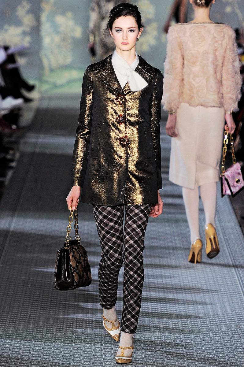 Tory Burch lamé coat fall 2012