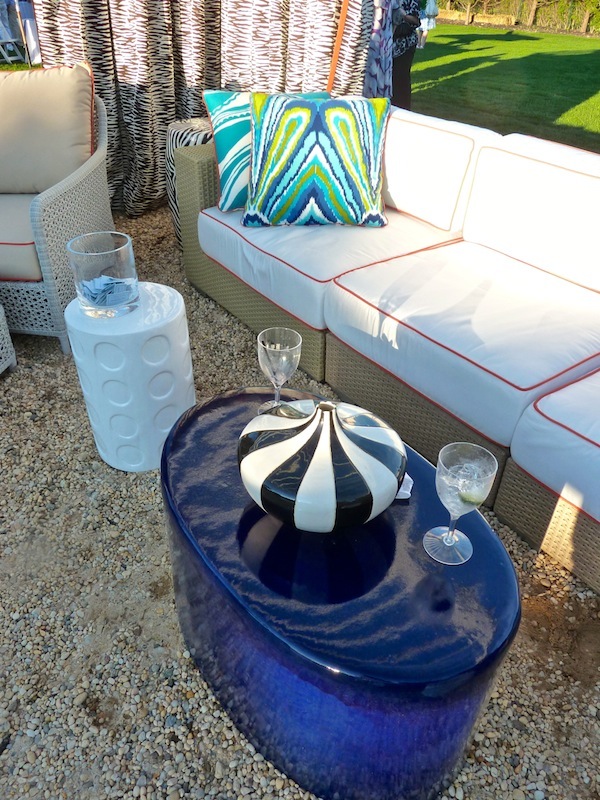 trina turk for schumacher peacock print in pool area 2012 Hampton Designer Showhouse