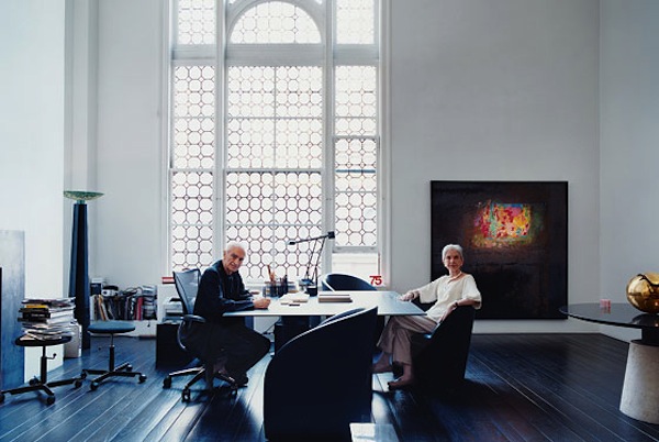 Vignellis in their New York City studio Massimo and Lella Vignelli