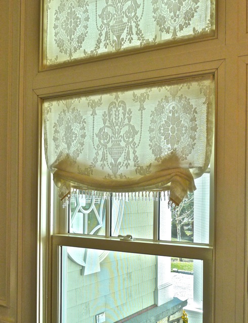 Window lace detail Details in Diamond Baratta designed house in Connecticut